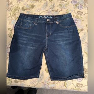 Royalty brand Bermuda length Jean shorts in size 14